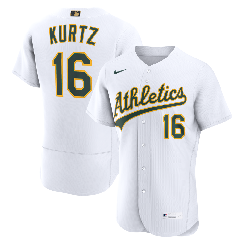 Men's Athletics Nick Kurtz Nike White MLB Awards Authentic Jersey - Ujersey