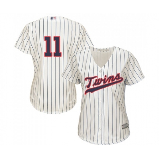 Women's Minnesota Twins #11 Jorge Polanco Replica Cream Alternate Cool Base Baseball Jersey - Ujersey