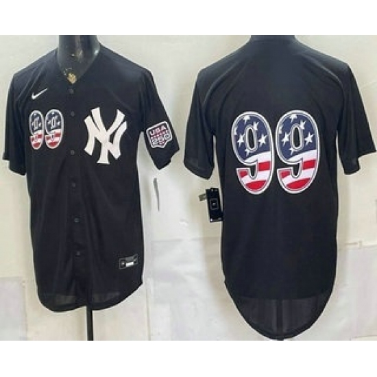 Men's New York Yankees #99 Aaron Judge Black USA 250 Fourth of July Stitched Baseball Jersey - Ujersey