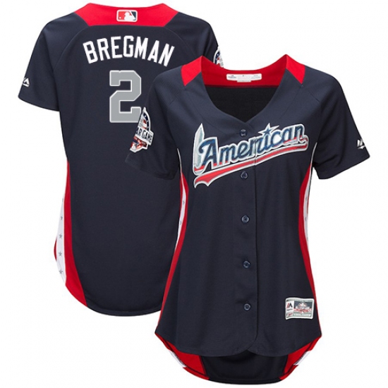Women's Majestic Houston Astros #2 Alex Bregman Game Navy Blue American League 2018 MLB All-Star MLB Jersey - Ujersey