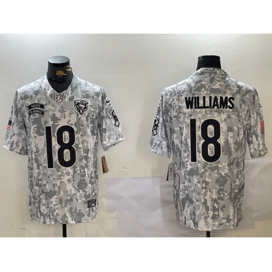 Men's Chicago Bears #18 Caleb Williams Arctic Camo 2024 FUSE Salute to Service Limited Stitched Jersey - Ujersey