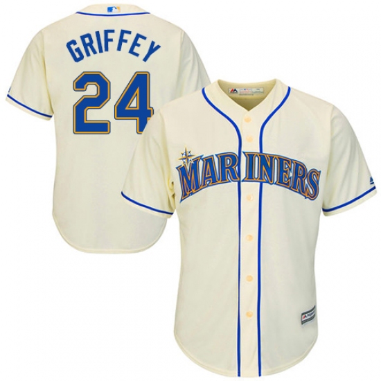 Youth Majestic Seattle Mariners #24 Ken Griffey Authentic Cream Alternate Cool Base MLB Jersey - Ujersey