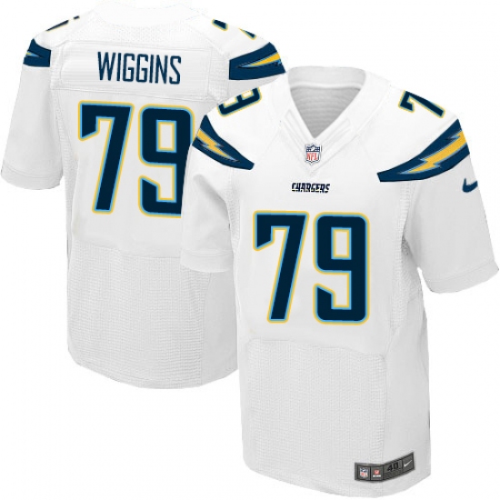 Men's Nike Los Angeles Chargers #79 Kenny Wiggins Elite White NFL Jersey - Ujersey