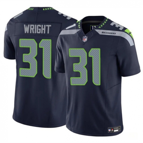 Men's Seattle Seahawks #31 Jacardia Wright Navy 2025 F.U.S.E. Vapor Untouchable Limited Football Stitched Jersey - Ujersey