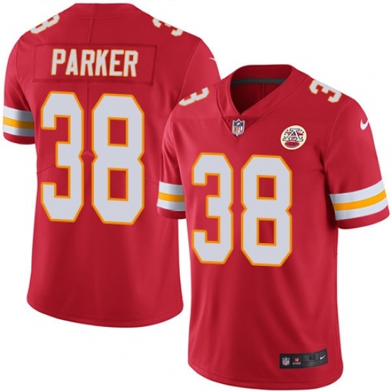 Men's Nike Kansas City Chiefs #38 Ron Parker Red Team Color Vapor Untouchable Limited Player NFL Jersey - Ujersey