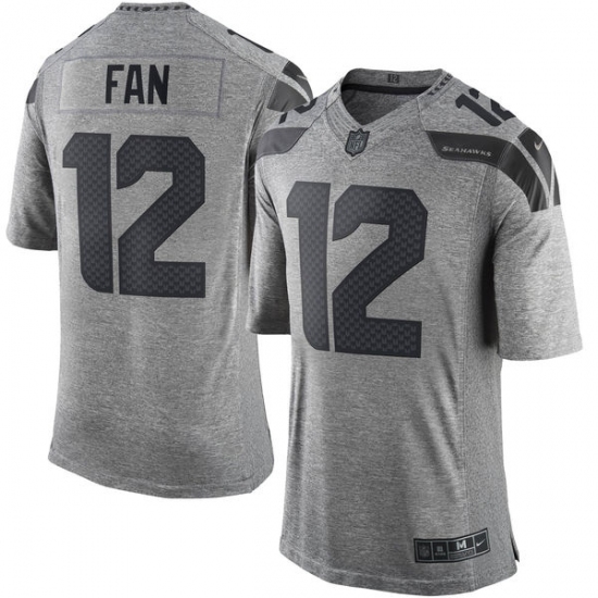 Men's Nike Seattle Seahawks 12th Fan Limited Gray Gridiron NFL Jersey - Ujersey