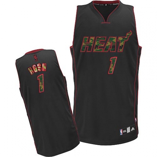 Men's Adidas Miami Heat #1 Chris Bosh Swingman Black Camo Fashion NBA Jersey - Ujersey