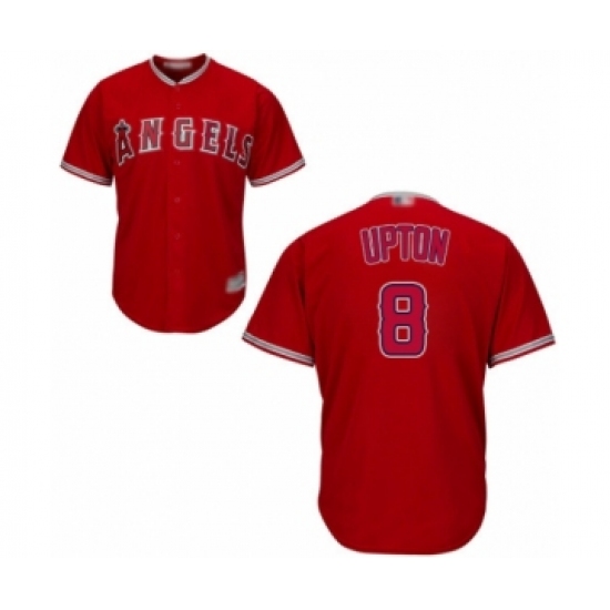 Youth Los Angeles Angels of Anaheim #8 Justin Upton Authentic Red Alternate Cool Base Baseball Jersey - Ujersey
