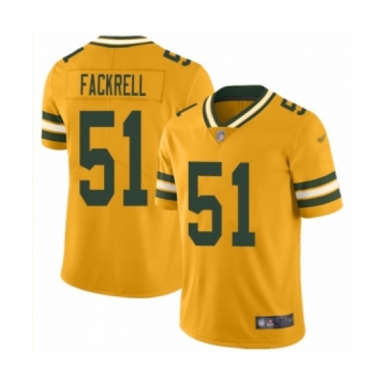 Men's Green Bay Packers #51 Kyler Fackrell Limited Gold Inverted Legend Football Jersey - Ujersey
