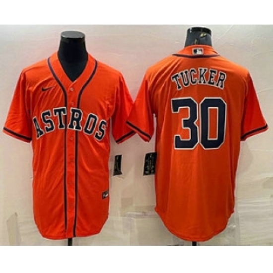 Men's Houston Astros #30 Kyle Tucker Orange Stitched MLB Cool Base Nike Jersey - Ujersey
