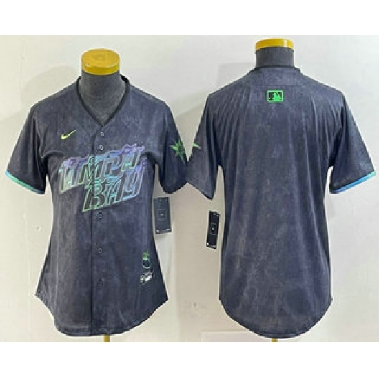 Women's Tampa Bay Rays Blank Charcoal 2024 City Connect Limited Stitched Jersey - Ujersey