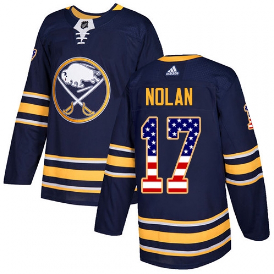 Youth Adidas Buffalo Sabres #17 Jordan Nolan Authentic Navy Blue USA Flag Fashion NHL Jersey - Ujersey