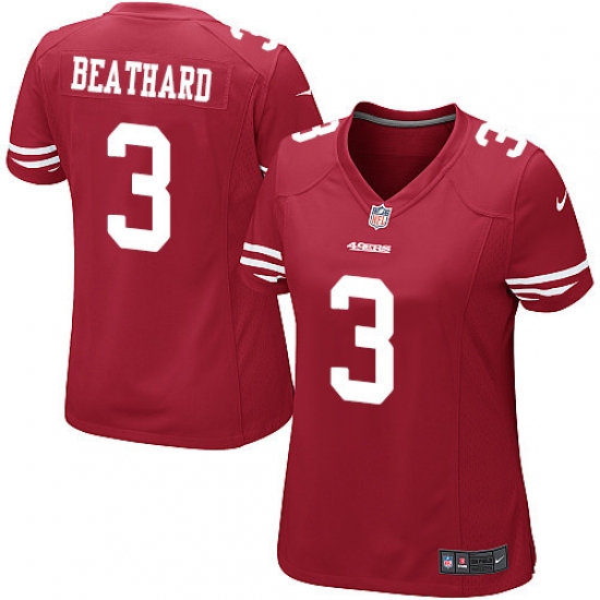 Women's Nike San Francisco 49ers #3 C. J. Beathard Game Red Team Color NFL Jersey - Ujersey
