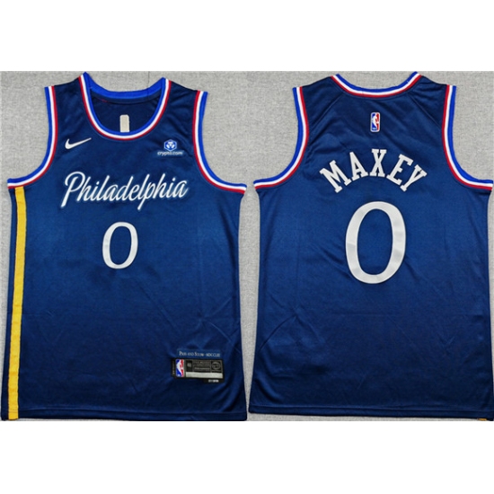 Men's Philadelphia 76ers #0 Tyrese Maxey Navy 2025-26 City Edition Stitched Jersey - Ujersey