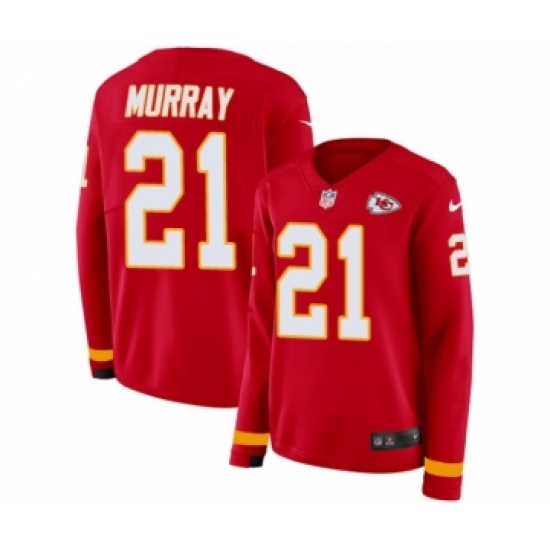 Women's Nike Kansas City Chiefs #21 Eric Murray Limited Red Therma Long Sleeve NFL Jersey - Ujersey