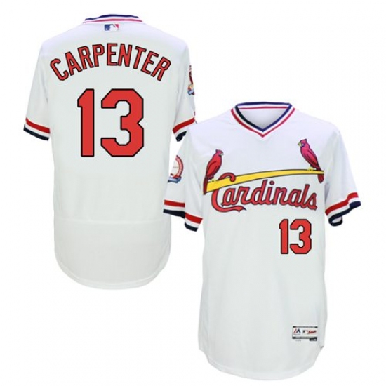 Men's Majestic St. Louis Cardinals #13 Matt Carpenter White Flexbase Authentic Collection Cooperstown MLB Jersey - Ujersey