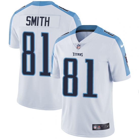 Youth Nike Tennessee Titans #81 Jonnu Smith Elite White NFL Jersey - Ujersey