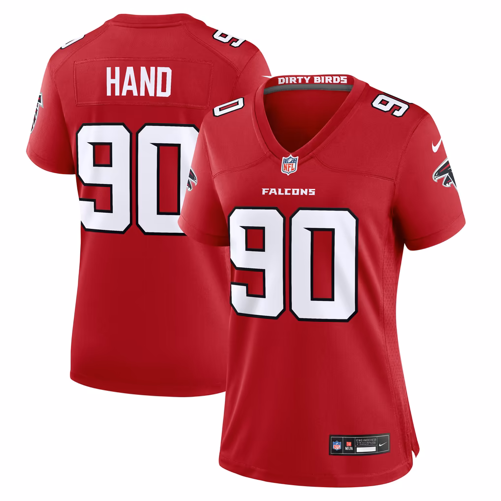 Women's Atlanta Falcons Da'Shawn Hand Nike Red Team Game Jersey - Ujersey