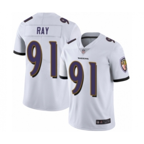 Men's Baltimore Ravens #91 Shane Ray White Vapor Untouchable Limited Player Football Jersey - Ujersey