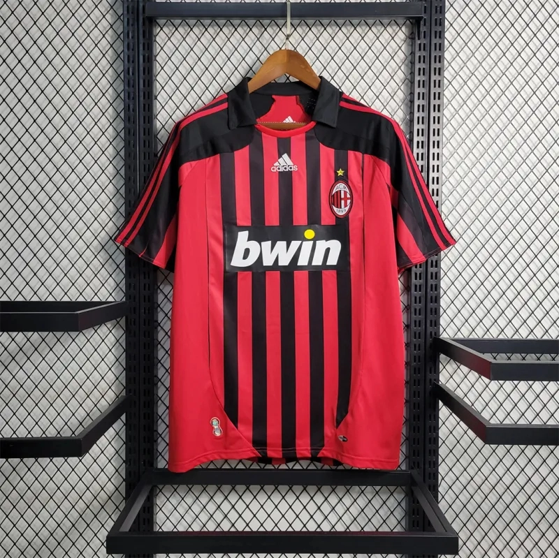 AC Milan Retro Soccer Jersey Home Custom Shirt 2007/08 - Ujersey Shop