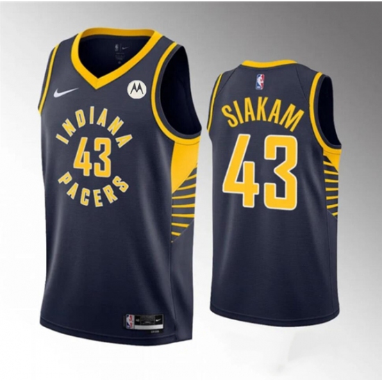 Men's Indiana Pacers #43 Pascal Siakam Navy Icon Edition Stitched Basketball Jersey - Ujersey