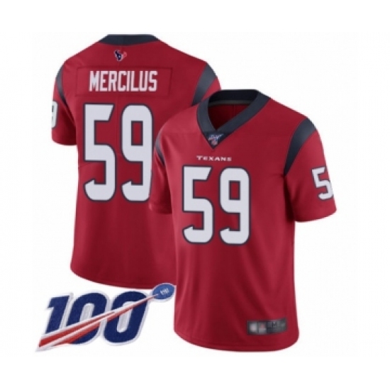 Men's Houston Texans #59 Whitney Mercilus Red Alternate Vapor Untouchable Limited Player 100th Season Football Jersey - Ujersey