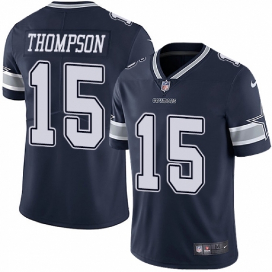 Men's Nike Dallas Cowboys #15 Deonte Thompson Navy Blue Team Color Vapor Untouchable Limited Player NFL Jersey - Ujersey