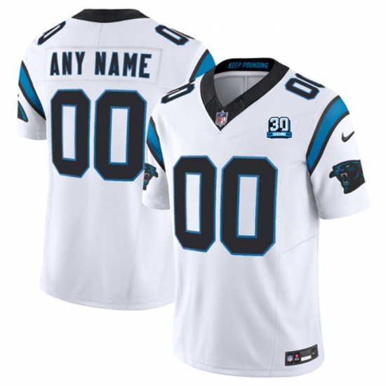 Men's Carolina Panthers Active Player Custom White 2024 30th Anniversary Patch F.U.S.E. Vapor Limited Stitched Football Jersey - Ujersey
