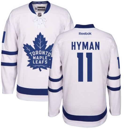Women's Reebok Toronto Maple Leafs #11 Zach Hyman Authentic White Away NHL Jersey - Ujersey
