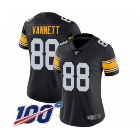 Women's Pittsburgh Steelers #88 Nick Vannett Black Alternate Vapor Untouchable Limited Player 100th Season Football Jersey - Ujersey