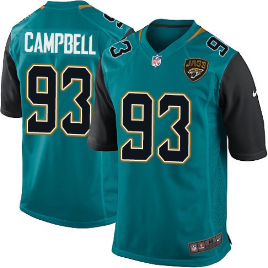 Men's Nike Jacksonville Jaguars #93 Calais Campbell Game Teal Green Team Color NFL Jersey - Ujersey