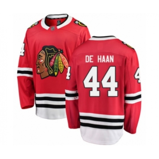 Youth Chicago Blackhawks #44 Calvin De Haan Authentic Red Home Fanatics Branded Breakaway Hockey Jersey - Ujersey