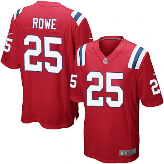 Men's Nike New England Patriots #25 Eric Rowe Game Red Alternate NFL Jersey - Ujersey