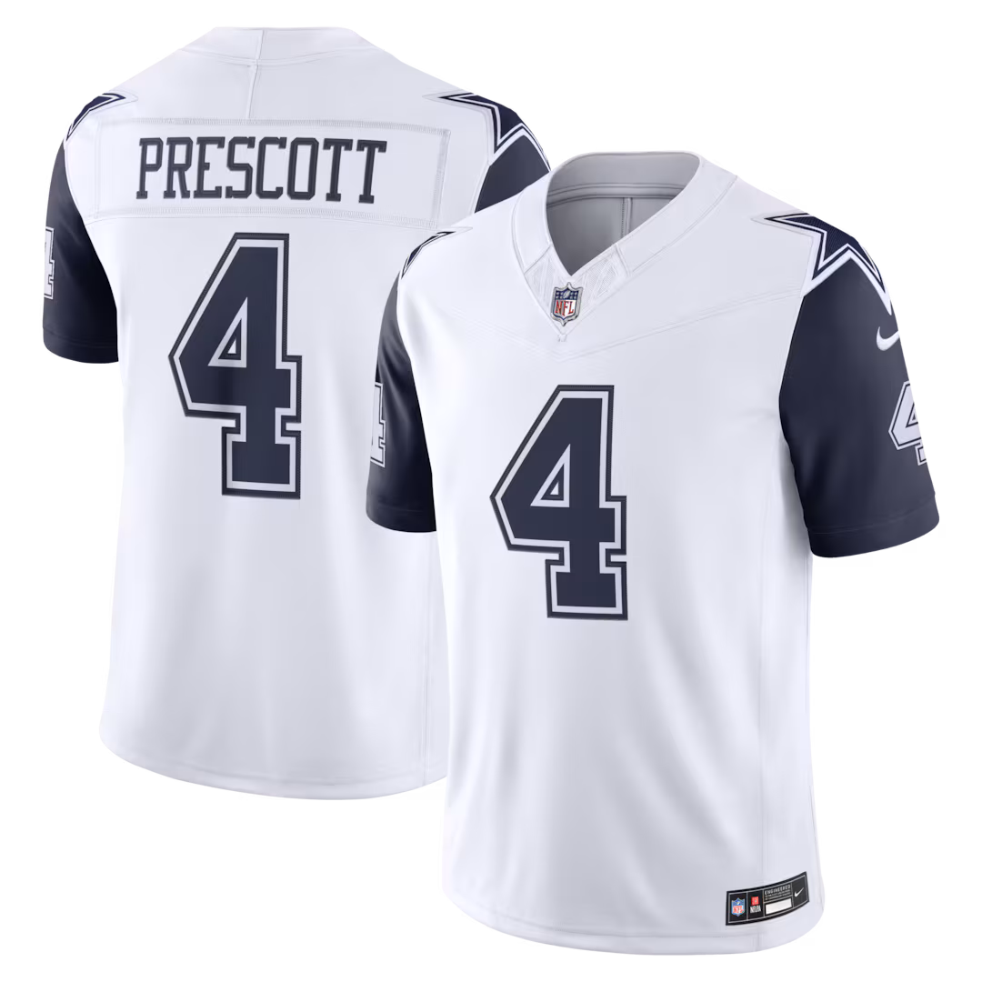 Men's Dallas Cowboys Dak Prescott Nike White Alternate Vapor F.U.S.E. Stitched Limited Jersey