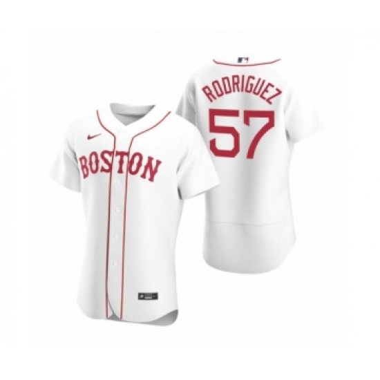 Men's Boston Red Sox #57 Eduardo Rodriguez Nike White Authentic 2020 Alternate Jersey - Ujersey
