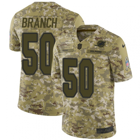 Men's Nike Miami Dolphins #50 Andre Branch Limited Camo 2018 Salute to Service NFL Jersey - Ujersey