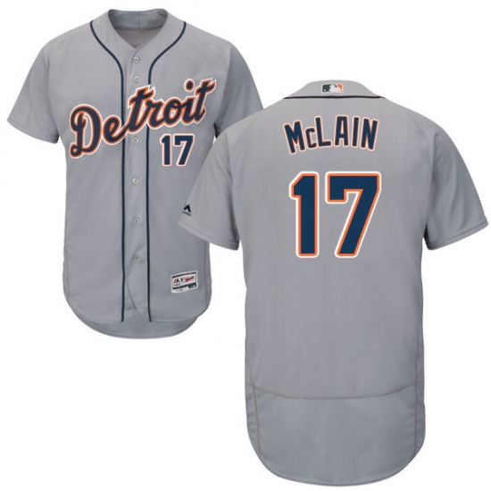 Men's Majestic Detroit Tigers #17 Denny Mclain Replica Grey Road Cool Base MLB Jersey - Ujersey