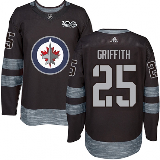 Men's Adidas Winnipeg Jets #25 Seth Griffith Authentic Black 1917-2017 100th Anniversary NHL Jersey - Ujersey