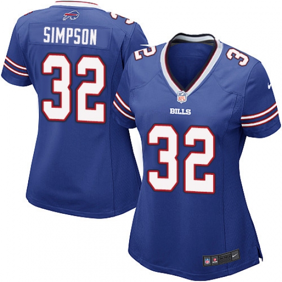 Women's Nike Buffalo Bills #32 O. J. Simpson Game Royal Blue Team Color NFL Jersey - Ujersey