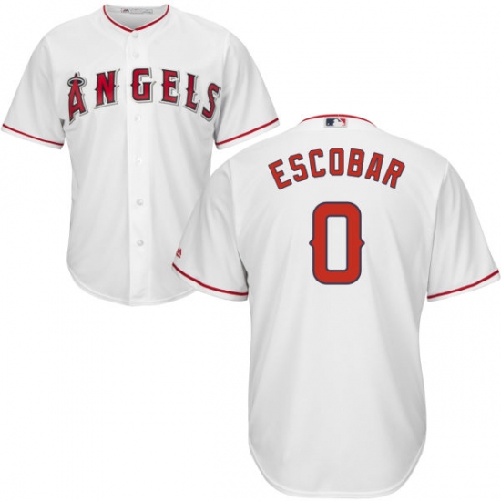 Youth Majestic Los Angeles Angels of Anaheim #0 Yunel Escobar Authentic White Home Cool Base MLB Jersey - Ujersey