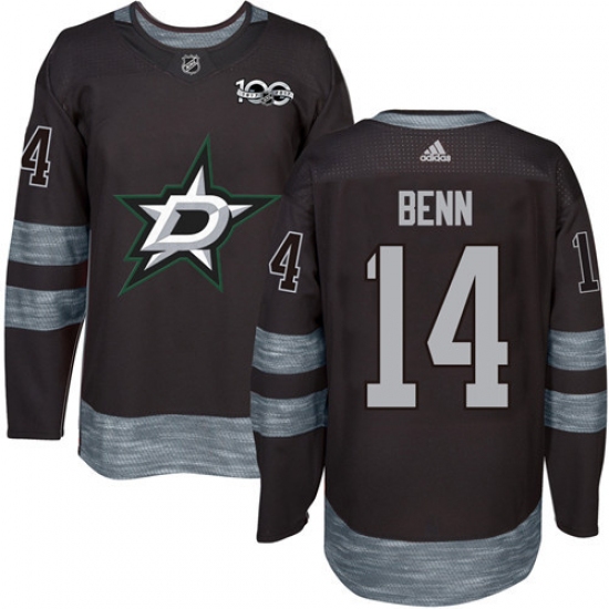 Men's Adidas Dallas Stars #14 Jamie Benn Premier Black 1917-2017 100th Anniversary NHL Jersey - Ujersey