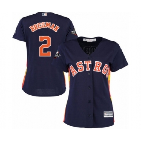 Women's Houston Astros #2 Alex Bregman Authentic Navy Blue Alternate Cool Base 2019 World Series Bound Baseball Jersey - Ujersey