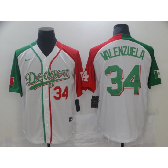 Men's Nike Los Angeles Dodgers #34 Fernando Valenzuela White Home Stitched Baseball Alternate Jersey - Ujersey