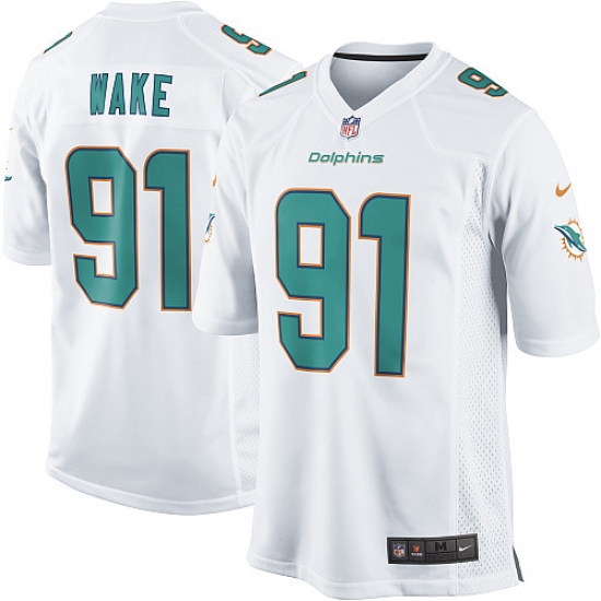 Men's Nike Miami Dolphins #91 Cameron Wake Game White NFL Jersey - Ujersey