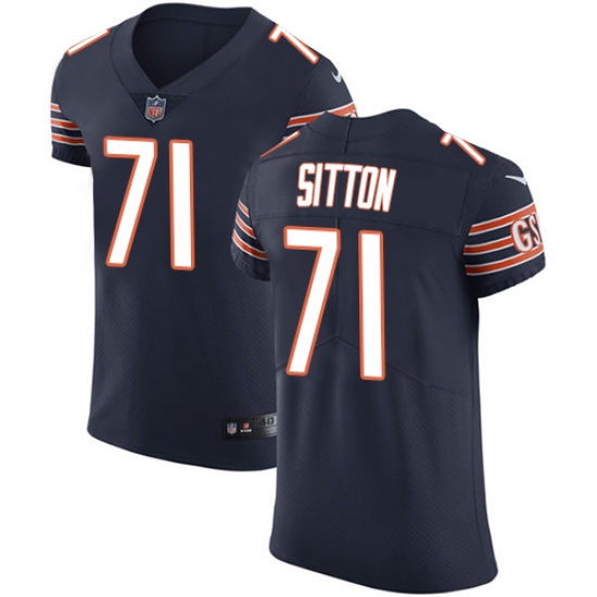 Men's Nike Chicago Bears #71 Josh Sitton Navy Blue Team Color Vapor Untouchable Elite Player NFL Jersey - Ujersey