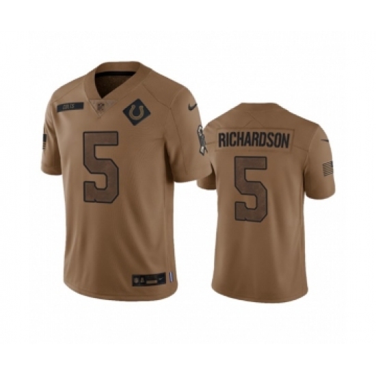 Men's Nike Indianapolis Colts #5 Anthony Richardson 2023 Brown Salute To Sertvice Limited Football Stitched Jersey - Ujersey