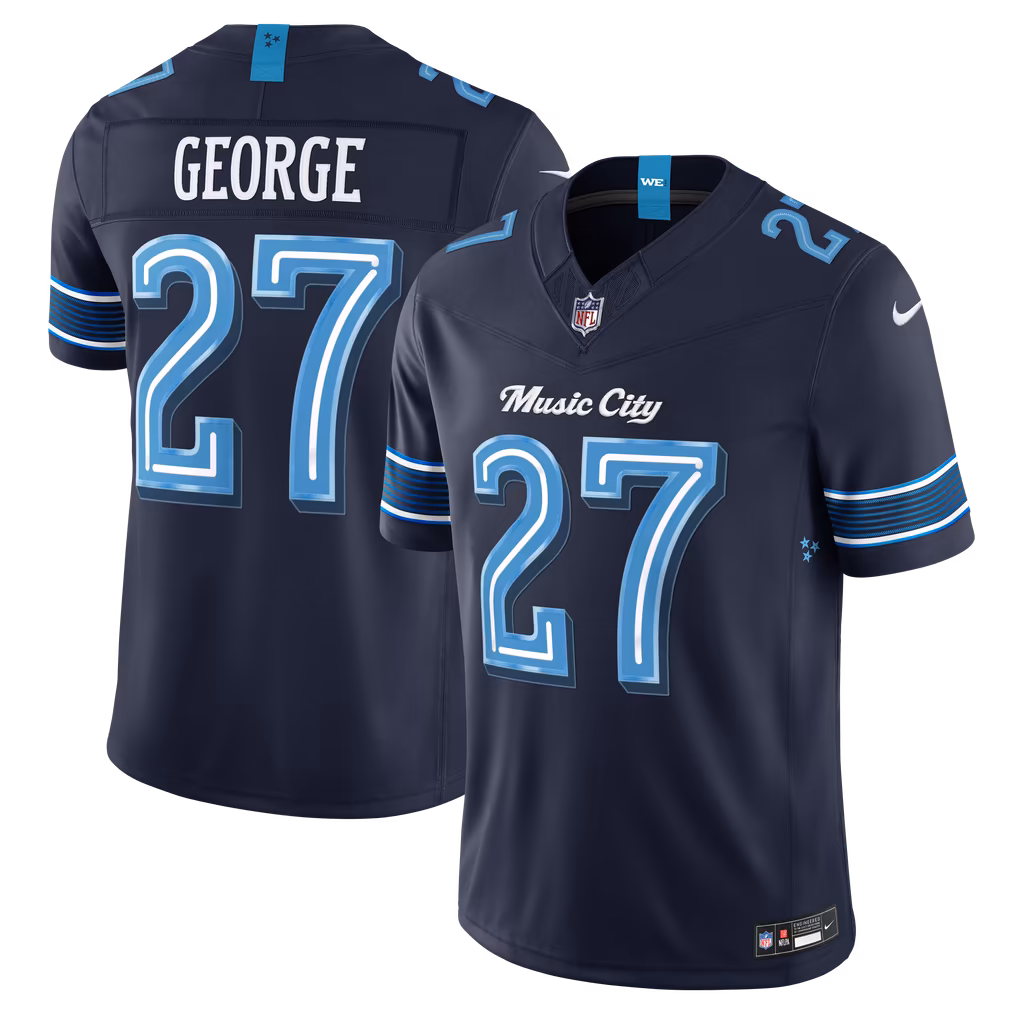 Men's Tennessee Titans Eddie George Nike Navy 2026 Rivalries Collection Stitched Limited Jersey