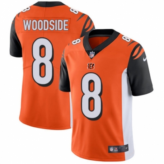 Youth Nike Cincinnati Bengals #8 Logan Woodside Orange Alternate Vapor Untouchable Limited Player NFL Jersey - Ujersey