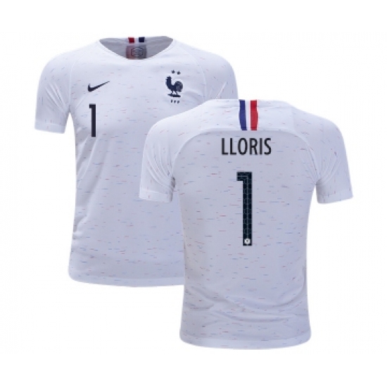 France #1 Lloris Away Kid Soccer Country Jersey