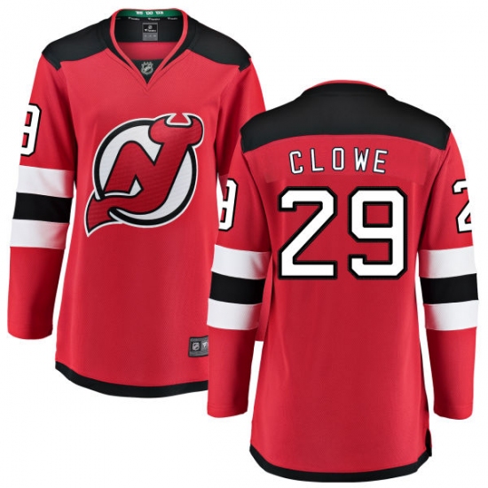 Women's New Jersey Devils #29 Ryane Clowe Fanatics Branded Red Home Breakaway NHL Jersey - Ujersey